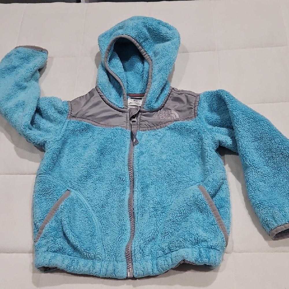 The North Face Kids Blue Fleece Hoodie Jacket Coat - Picture 5 of 10